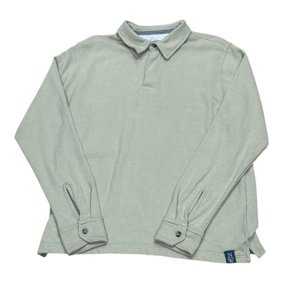 Other - Nantucket Whaler Polo Shirt Men L Sage Green Long Sleeve Collared Button Cuff